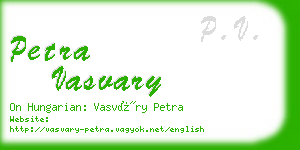 petra vasvary business card